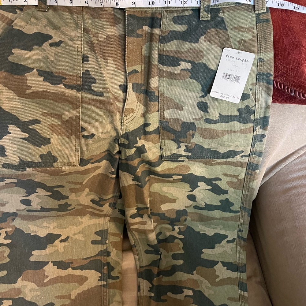 NWT FREEPEOPLE CAMO JEAN